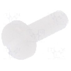 Surub M4, poliamida, lungime 12mm, cap rotund, pas filet 0.7, DREMEC - 8G204M4X12