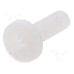 Surub M4, poliamida, lungime 12mm, cap rotund, pas filet 0.7, DREMEC - 8G205M4X12