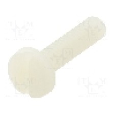 Surub M4, poliamida, lungime 16mm, cap rotund, pas filet 0.7, DREMEC - 8G204M4X16