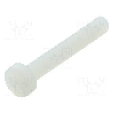 Surub M4, poliamida, lungime 25mm, cap rotund, pas filet 0.7, DREMEC - 8G201M4X25