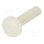 Surub M4, poliamida, lungime 30mm, cap rotund, pas filet 0.7, DREMEC - 8G205M4X30
