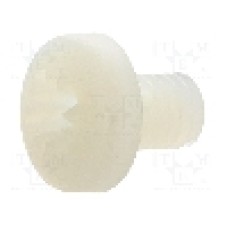 Surub M4, poliamida, lungime 6mm, cap rotund, pas filet 0.7, DREMEC - 8G205M4X06
