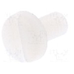 Surub M4, poliamida, lungime 8mm, cap rotund, pas filet 0.7, DREMEC - 8G204M4X08