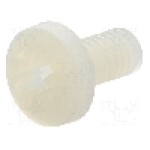 Surub M4, poliamida, lungime 8mm, cap rotund, pas filet 0.7, DREMEC - 8G205M4X08