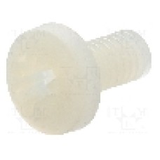 Surub M4, poliamida, lungime 8mm, cap rotund, pas filet 0.7, DREMEC - 8G205M4X08