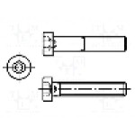 Surub M6, otel, 20mm, cap rotund, BOSSARD, M6X20/BN15 DIN6912