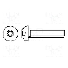 Surub M6, oţel, lungime 6mm, buton, pas filet 1, BOSSARD - 3645758