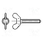 Surub M6, poliamida, lungime 10mm, cap fluture, pas filet {{Pas filet}}, BOSSARD - 1401092