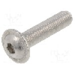Surub M8, otel inoxidabil A2, lungime 35mm, buton, pas filet {{Pas filet}}, KRAFTBERG - K8X35/ISO7380-2-A2