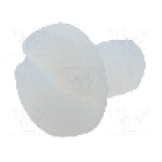 Surub UNC 6-32, poliamida, lungime 4.75mm, cap rotund, pas filet {{Pas filet}}, KEYSTONE - 9333