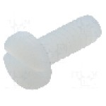 Surub UNC 6-32, poliamida, lungime 9.53mm, cap rotund, pas filet {{Pas filet}}, KEYSTONE - 9335