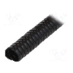 Tub protectie cablu, PVC, diametru interior 20mm, neagra, PARTEX - SP-20100KN0