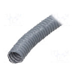 Tub protectie cablu, oţel, PVC, diametru interior 30mm, gri deschis, HELLERMANNTYTON - 167-00229