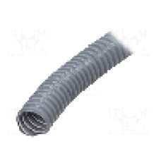 Tub protectie cablu, oţel, PVC, diametru interior 30mm, gri deschis, HELLERMANNTYTON - 167-00229