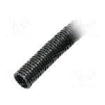 Tub protectie cablu, poliamida 6, diametru interior 11,8mm, neagra, HELLERMANNTYTON - 166-11402