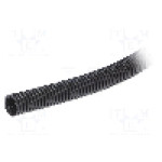 Tub protectie cablu, poliamida, diametru interior 11,5mm, neagra, HELLERMANNTYTON - 166-11303