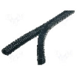 Tub protectie cablu, poliamida, diametru interior 20,5mm, neagra, HELLERMANNTYTON - 166-11804