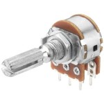 Potentiometru rotativ 100K, liniar, stereo - 161015 Potentiometru rotativ 100K, liniar, stereo - 161015