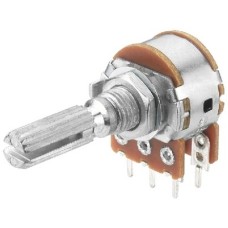 Potentiometru rotativ 100K, liniar, stereo - 161015 Potentiometru rotativ 100K, liniar, stereo - 161015