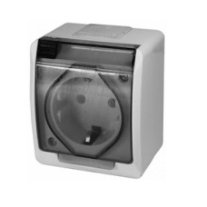 Priza simpla cu impamantare si capac de protectie - 111846