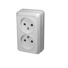 Priza dubla fara impamantare, fixare pe perete, PT - 111863 Priza dubla fara impamantare, fixare pe perete, PT - 111863