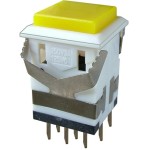 Push buton cu retinere, galben, 3A, 250V, 34x19x19mm, 124662