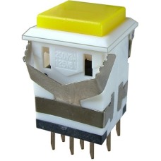 Push buton cu retinere, galben, 3A, 250V, 34x19x19mm, 124662 Push buton cu retinere, galben, 3A, 250V, 34x19x19mm, 124662
