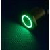 Push buton metalic, cu iluminare, 2 perechi de contacte, lumina verde, 124691