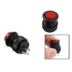 Push buton cu retinere, rosu, cu LED, 3A, 250V, 29x18mm, 124750