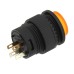 Push buton fara retinere, portocaliu, cu LED, 3A, 250V, 29x18mm, 124751