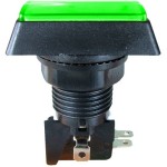 Intrerupator fara retinere, verde, 15A, 250V, 43x50x33mm, 124766