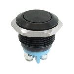 Push buton metalic, antivandalism, fara retinere, negru, 168800