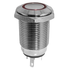 Intrerupator antivandalism, cu led, fara retinere, 17,7x33,4mm, rosu, 168803