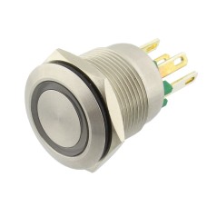 Intrerupator anti-vandalism, OFF-(ON), Ø19mm, BULGIN, MPI002/28/GN, T154583