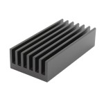 Radiator extrudat, aluminiu, 50mm x 24.2mm, neagra, FISCHER ELEKTRONIK, SK 551 50 SA, T137145