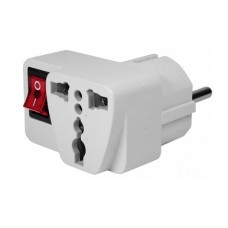 Adaptor priza universal multistandard, cu intrerupator - 125377