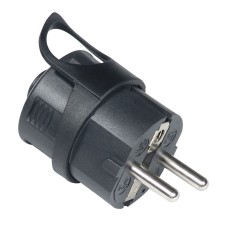 Stecher cu impamantare, 16A, IP20, negru, Commel, 524354 Stecher cu impamantare, 16A, IP20, negru, Commel, 524354