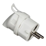 Stecher cu impamantare, 16A, IP20, alb, Commel, 524355 Stecher cu impamantare, 16A, IP20, alb, Commel, 524355