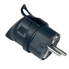 Stecher cu impamantare, 16A, IP20, negru, Commel, 524356 Stecher cu impamantare, 16A, IP20, negru, Commel, 524356