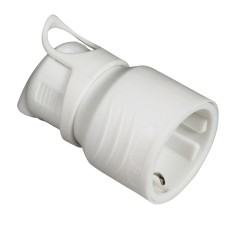 Stecher cu impamantare, mama, cotit, 16A, IP20, alb, Commel, 524362 Stecher cu impamantare, mama, cotit, 16A, IP20, alb, Commel, 524362