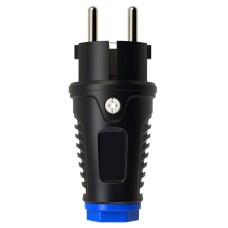 Stecher EU, cu impamantare, cauciucat, 16A, IP20, negru, Commel, 524398 Stecher EU, cu impamantare, cauciucat, 16A, IP20, negru, Commel, 524398