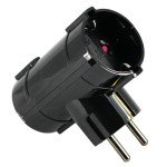 Adaptor priza retea, cu impamantare, negru, Commel, 524438