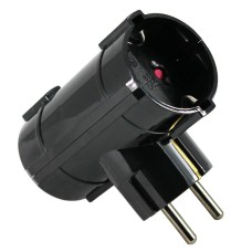 Adaptor priza retea, cu impamantare, negru, Commel, 524438 Adaptor priza retea, cu impamantare, negru, Commel, 524438