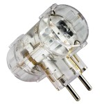 Adaptor priza retea, cu impamantare, transparent, Commel, 524441