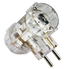 Adaptor priza retea, cu impamantare, transparent, Commel, 524441 Adaptor priza retea, cu impamantare, transparent, Commel, 524441
