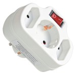 Distribuitor retea Schuko, 2x Euro, 250V, cu intrerupator, Commel, 524483