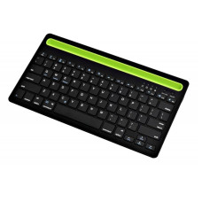 Tastatura slim, bluetooth, cu suport tableta sau telefon, negru, 196928